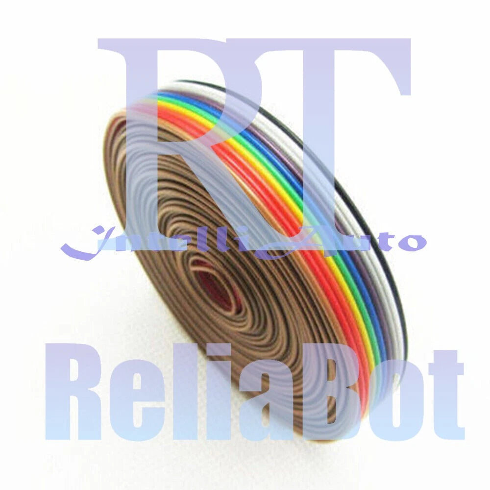 1.27mm Spacing Pitch10 WAY 10P Flat Color Rainbow Ribbon Cable Wiring Wire CA 1M