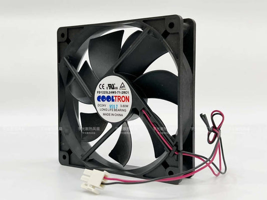 new COOLTRON FD1225L24W5-71-2RC1 12025 DC24V 3.60W 12CM 2-Wire Inverter Cooling Fan