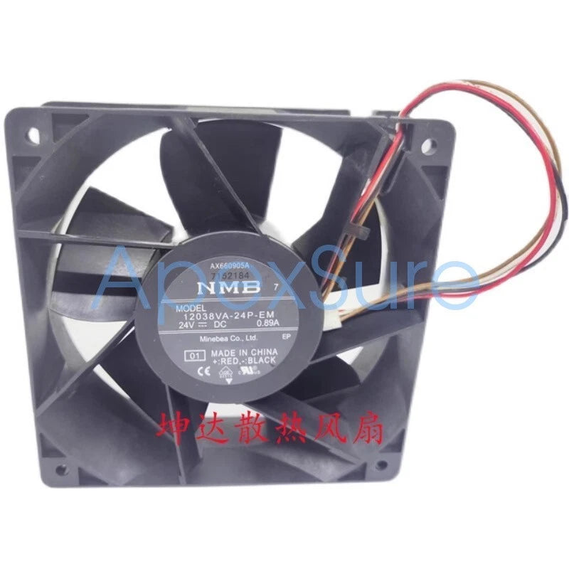 NMB 12038VA-24P-EM 12038 DC24V 0.89A 12CM 4-Pin High Airflow Cooling Fan