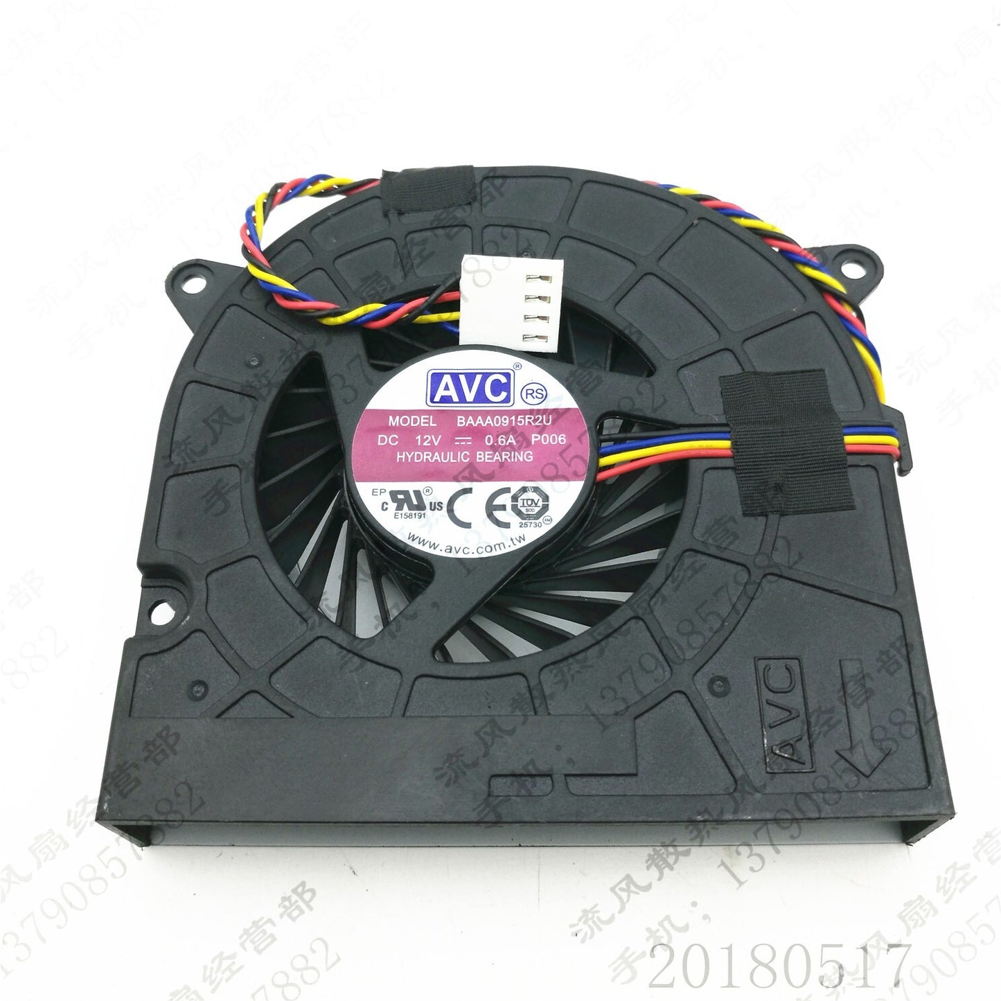 AVC BAAA0915R2U P006 9015 DC12V 0.60A 9CM 4-Pin Silent Cooling Fan