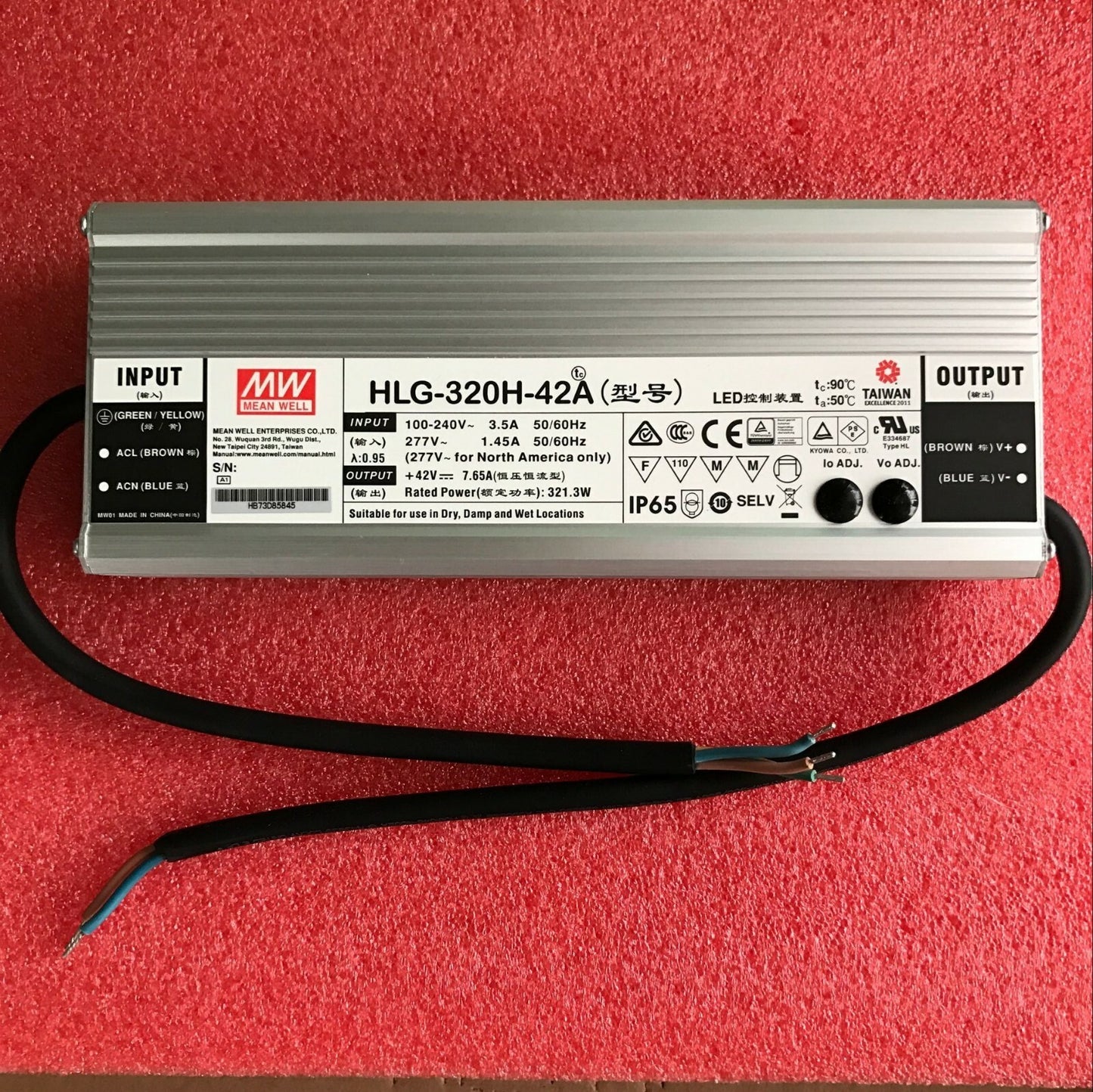 new 1 pcs MEAN WELL HLG-320H-42A 320W 42V 7.65A power supply