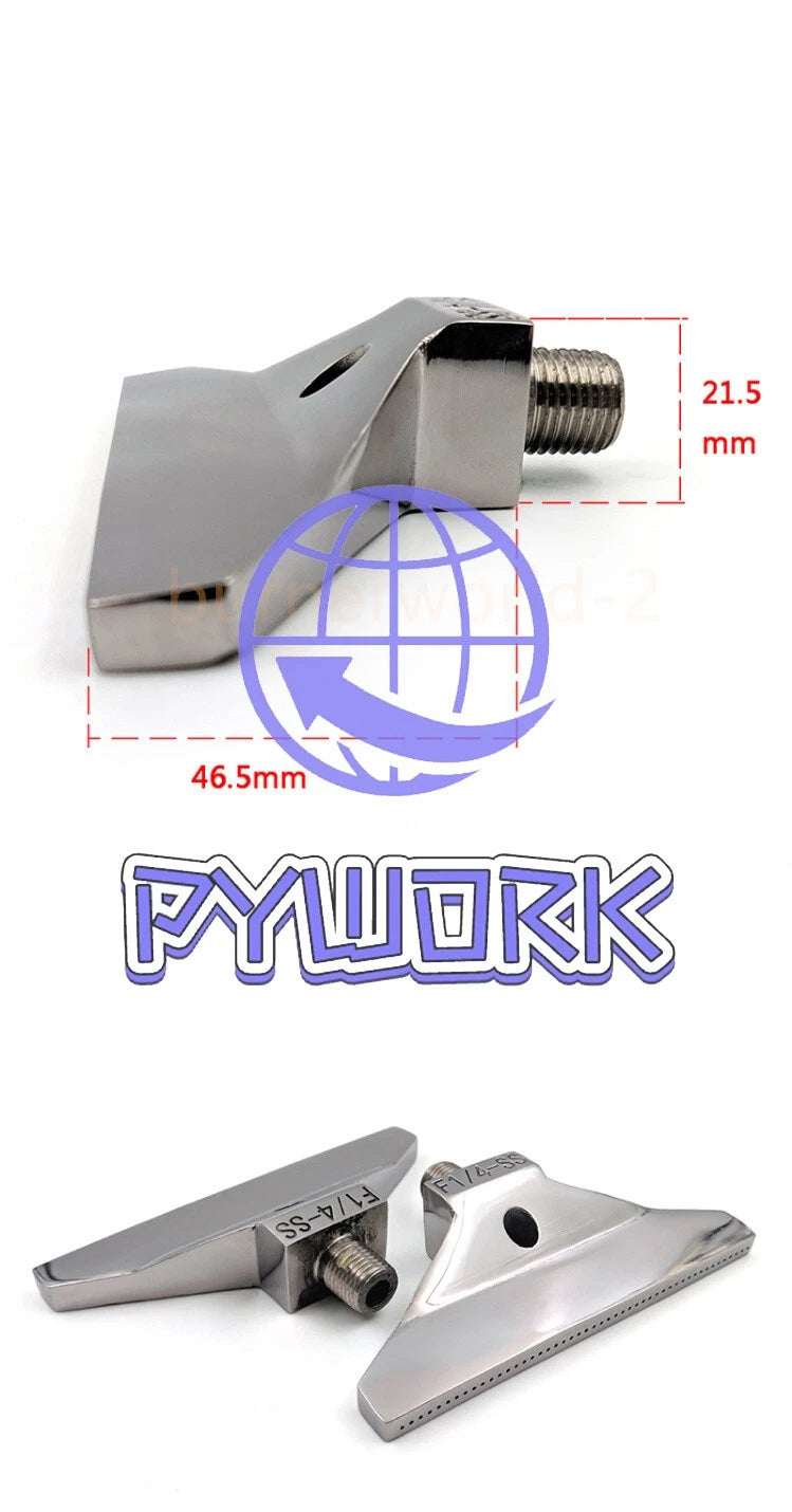 1/4" Stainless Steel Widened Air Blade Nozzle Air Blowing Width 110mm 16 Holes