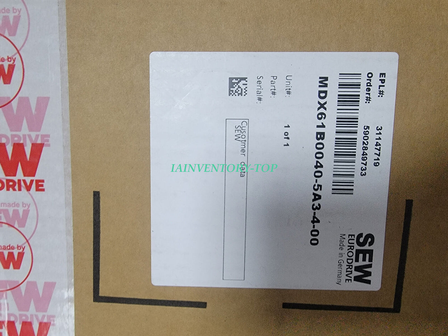 MDX61B0040-5A3-4-00 4KW SEW-EURODRIVE INVERTER DRIVE - SEW-EURODRIVE