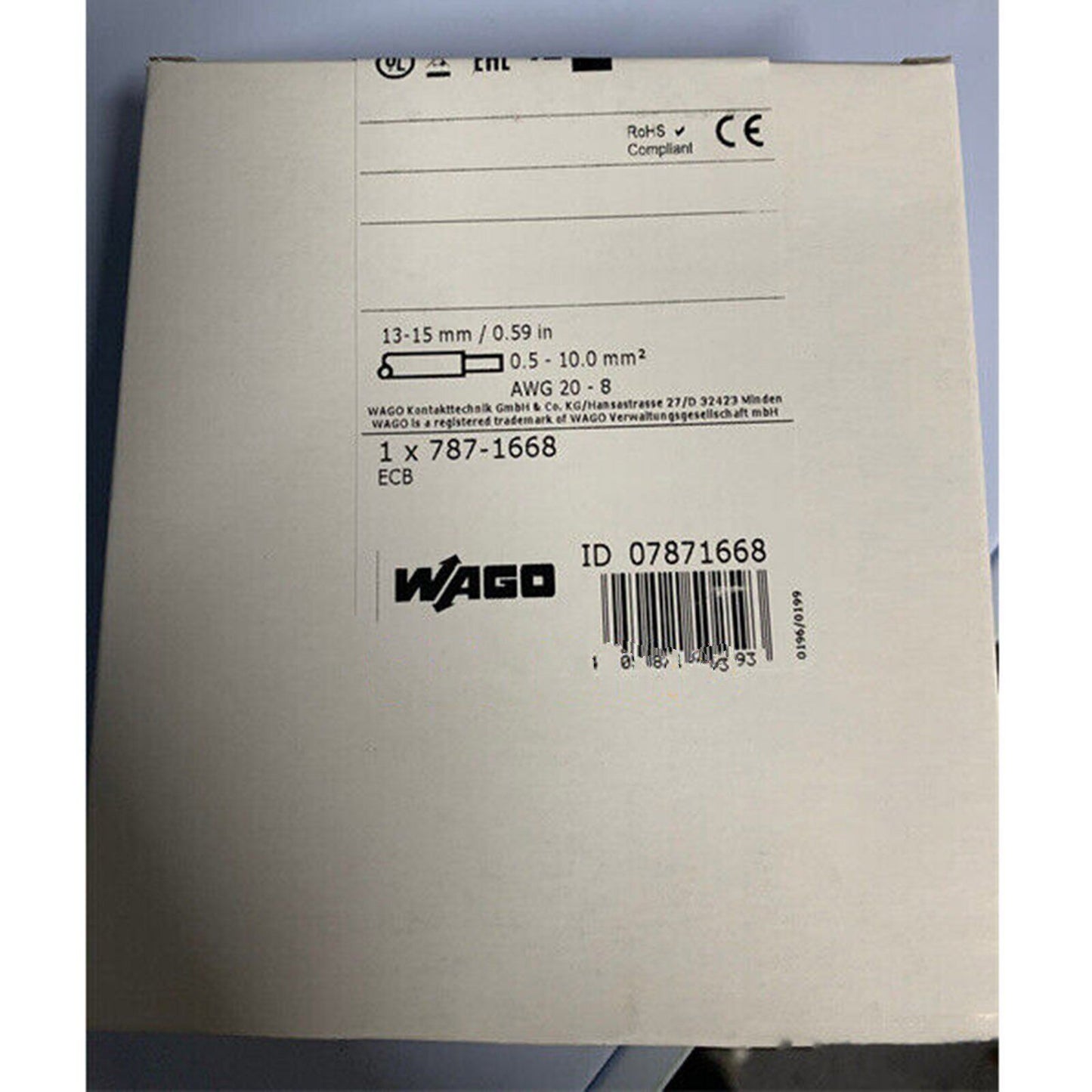 new 1PCS 787-1668 WAGO Electronic Circuit Breaker In