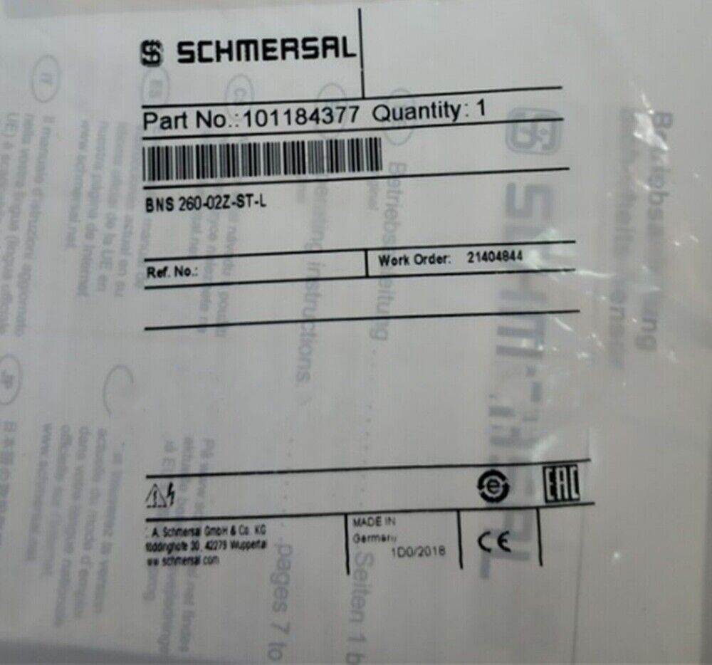 SCHMERSAL Safety Switch BNS 260-02Z - SCHMERSAL
