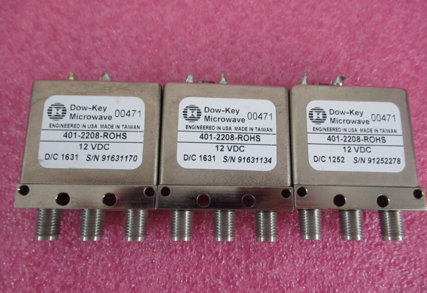 & Tested DOW-KEY 401-2208 RF Microwave Coaxial Switch 12V 300W 18GHz