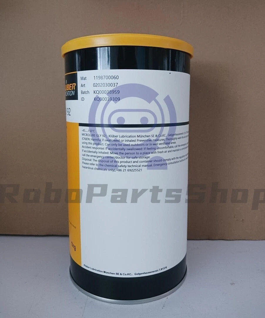 1PCS KLUBER Lubrication Microlube GLY 92 Grease 1Kg (2.2LB) Fast shipping