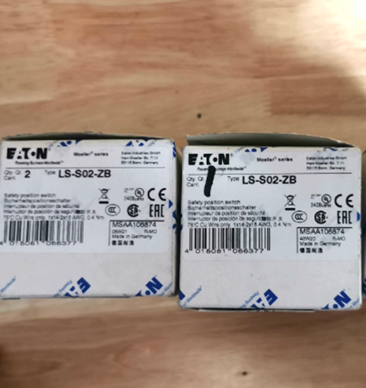 Eaton Moeller LS-S02-ZB Safety Position Switch LS02ZB - EATON MOELLER