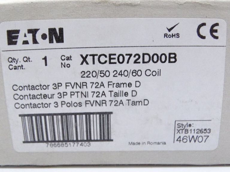 Eaton XTCE072D00B Contactor - EATON