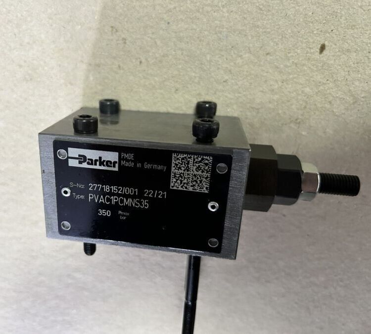New Parker PVAC1PCMNS35 Pressure Reducing Valve, High-Pressure Flow Control, Steel-Mounted Component, 1/4-Inch BSP Thread, IP67 Weatherproof - PARKER