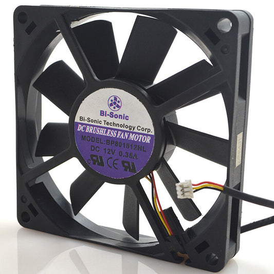 1pcs BI-SONIC BP801512ML 12V 0.35A 8CM 8015 3-wire fan