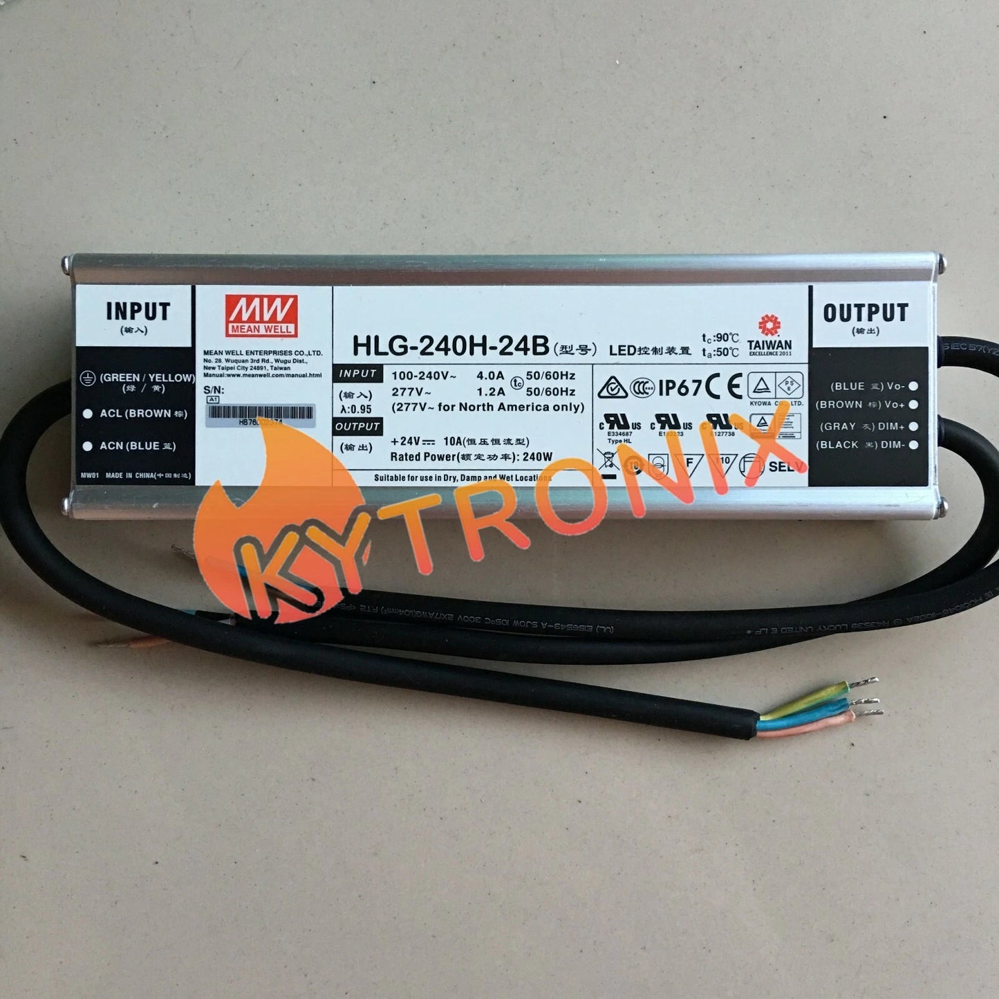 1Pcs MEAN WELL HLG-240H-24B 240W 24V 10A power supply