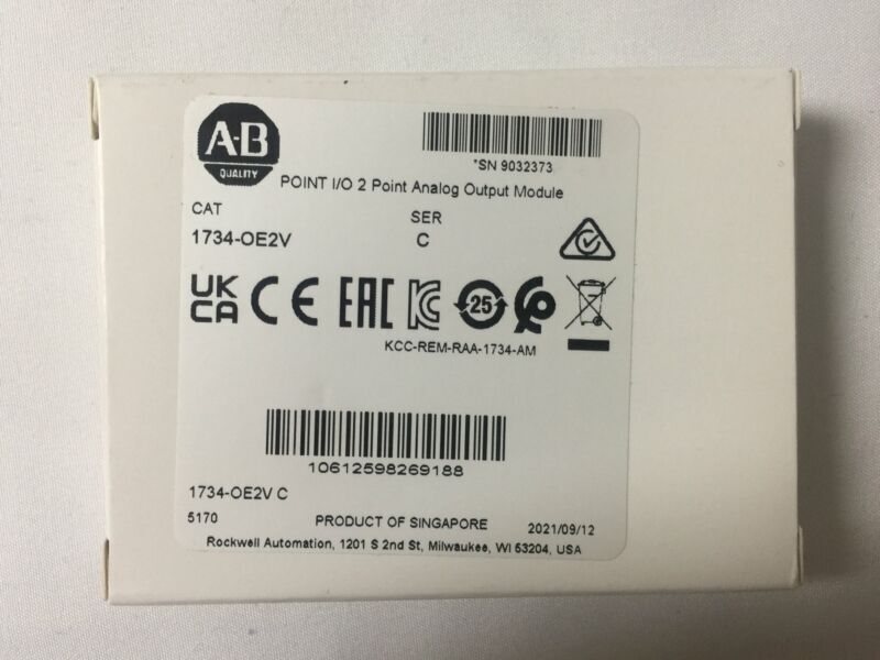 Allen-Bradley POINT 2 Point Analog Output Module 1734-OE2V New US STOCK Allen-Bradley POINT 2 Point Analog Output Module 1734-OE2V New US STOCK Allen-Bradley POINT 2 Point Analog Output Module 1734-OE2V New US STOCK - ALLEN-BRADLEY