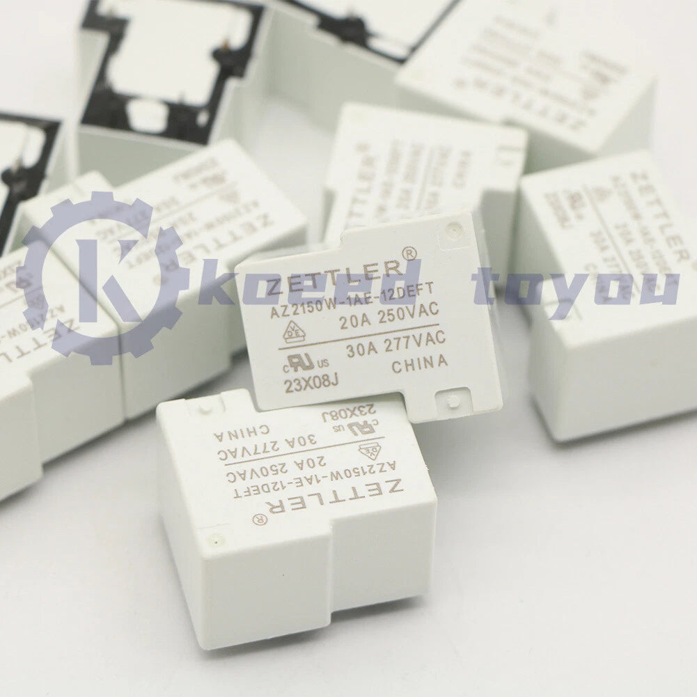 10PCS ZETTLER AZ2150W-1AE-12DEFT 12VDC Automotive Relay 20A 250VAC 4Pins US