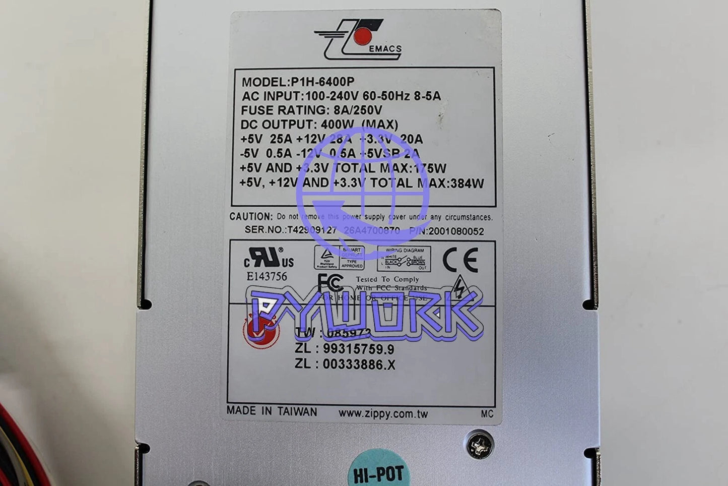 ZIPPY P1H-6400P Power Supply 400W
