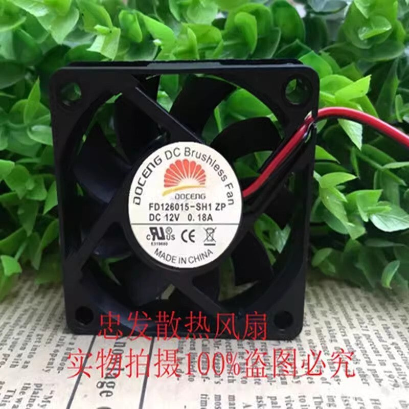 new DOCENG FD126015-SH1 ZP DC12V 0.18A 2-Wire Silent Cooling Fan