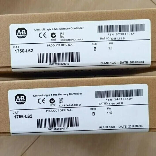 New Sealed Allen-Bradley 1756-L62 SER B Controller Logix Processor Unit Controller - ALLEN-BRADLEY