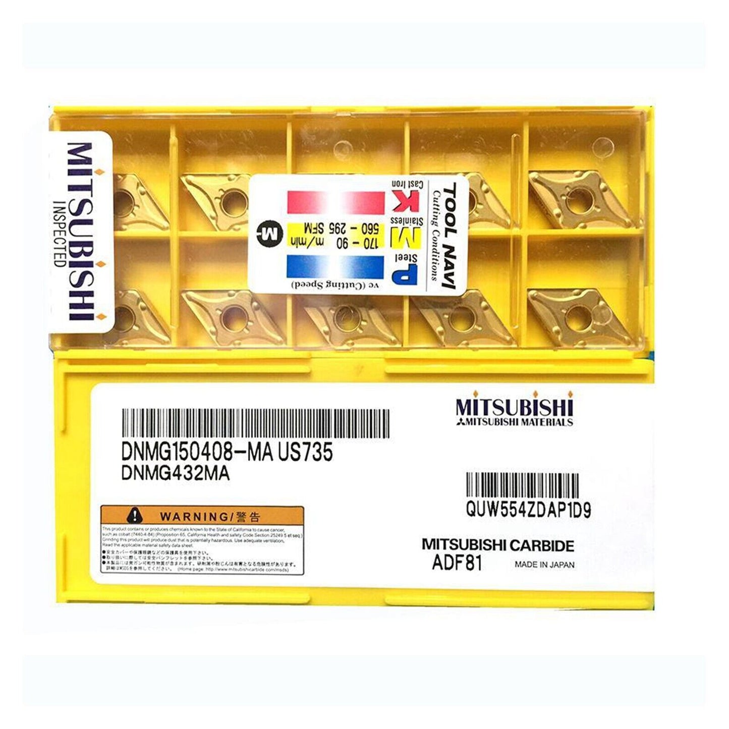 10PCS Mitsubishi DNMG150408-MA DNMG432MA Carbide Inserts - MITSUBISHI TOOLS