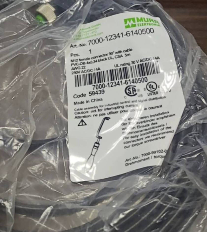 new 1PC Murr 7000-12341-6140500 M12 Connector Cable - MURR