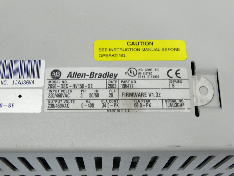 Allen Bradley 2098-DSD-HV150-SE SERVO DRIVE - ALLEN BRADLEY