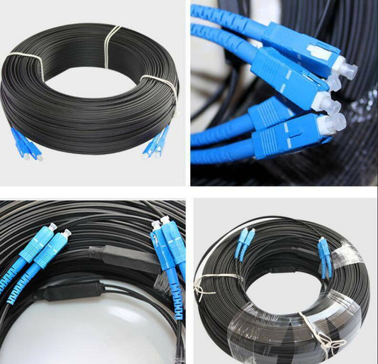 new 500M Fiber Optic Cable Jumper Outdoor SC SM Duplex FTTH Drop Patch Cord SC G657 - PLC TECH