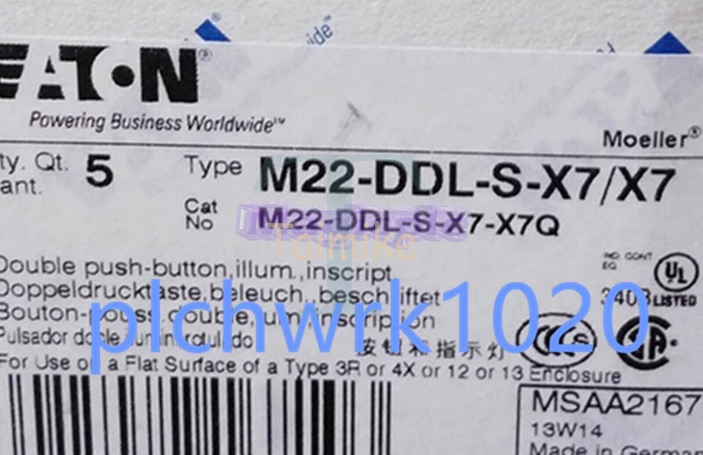 1PCS EATON button head M22-DDL-S-X7/X7