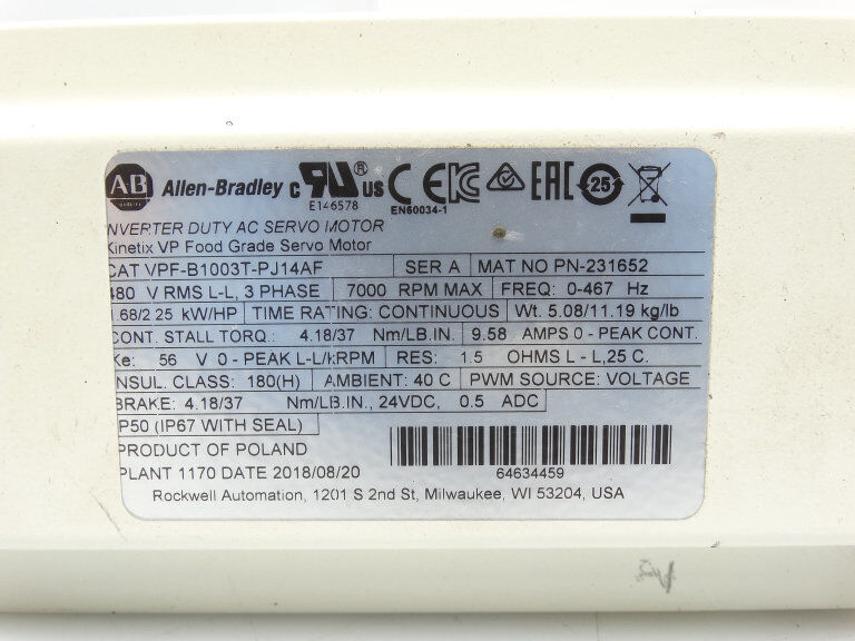 ALLEN BRADLEY VPF-B1003T-PJ14AF - ALLEN BRADLEY