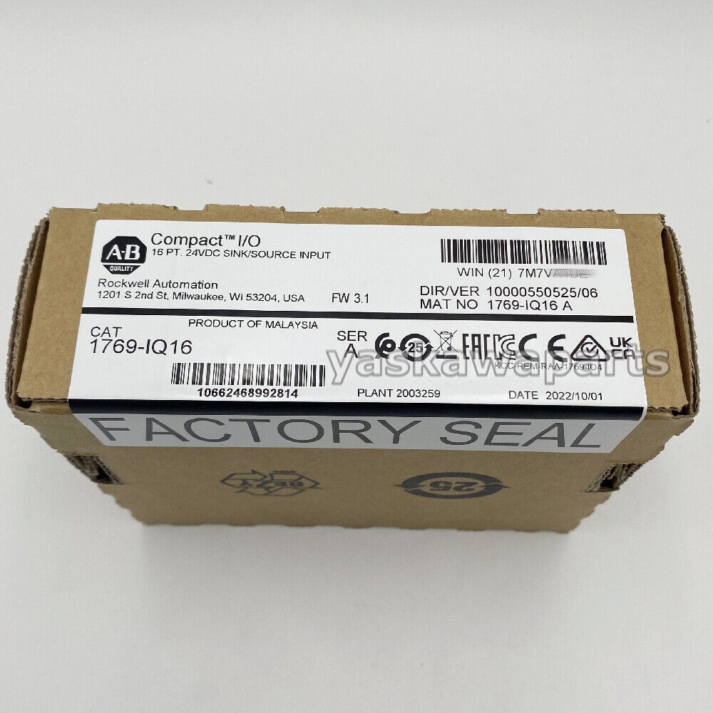AB 1769-IQ16 CompactLogix 16 Pt 24VDC INPUT Module - New Factory Sealed - COMPACTLOGIX