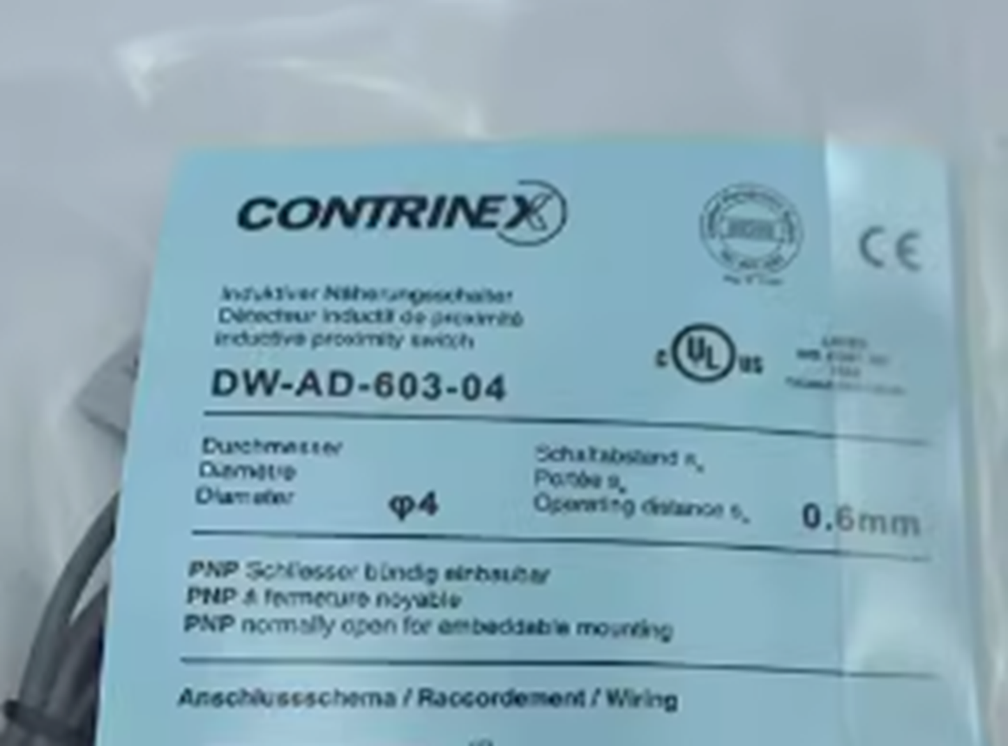 CONTRINEX DW-AD-503-04 Proximity Sensor - CONTRINEX