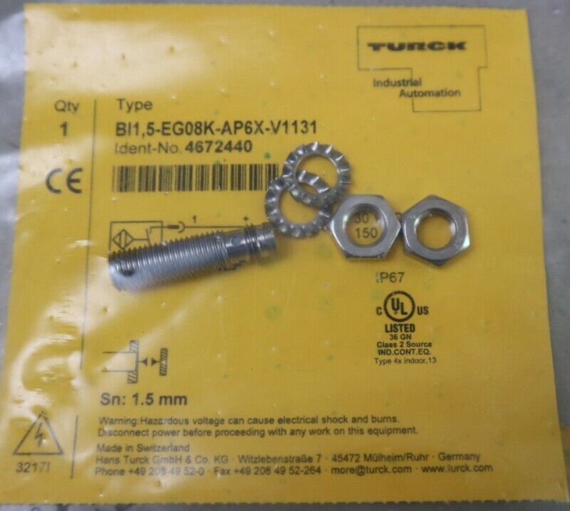 new TURCK BI1.5-EG08K-AP6X-V1131 Proximity Sensor - TURCK