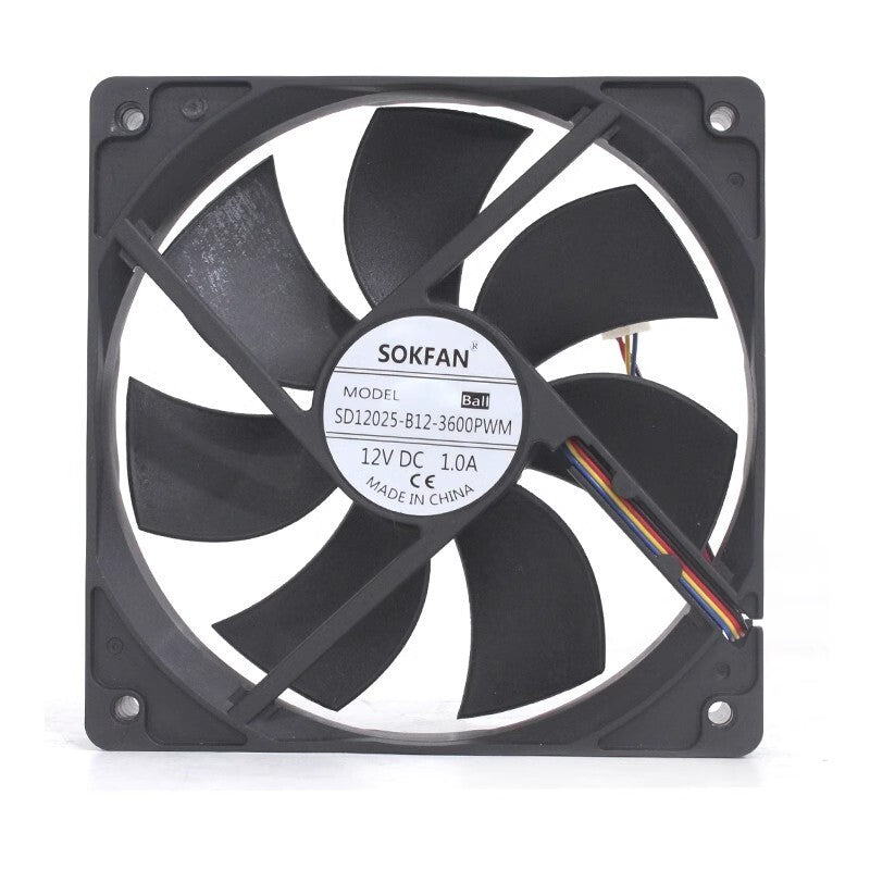 SOKFAN SD12025-B12-3600 12V 1.0A 1225 12cm 4-wire high airflow DC cooling fan