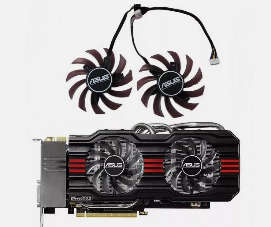 new 75mm ASUS GTX 660 670 770 R9-270X DCII Graphics Card Fan Replacement 5Pin R182b