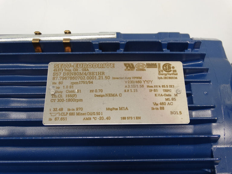 SEW EURODRIVE S57 DRN80M4/BE1HR MOTOR - High-Performance Motor Solution - SEW EURODRIVE