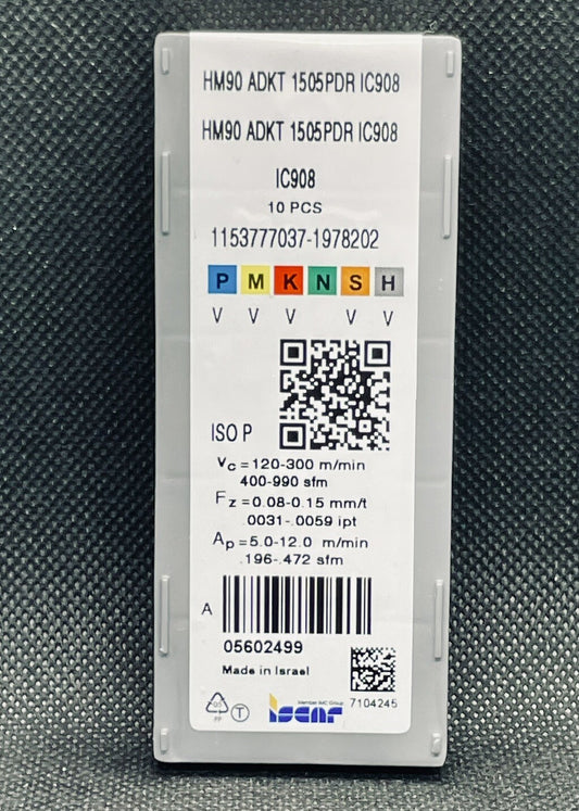 ISCAR ADKT 1505 PDR IC908 CNC Carbide Inserts ADKT 1505PDR (10 PCS)