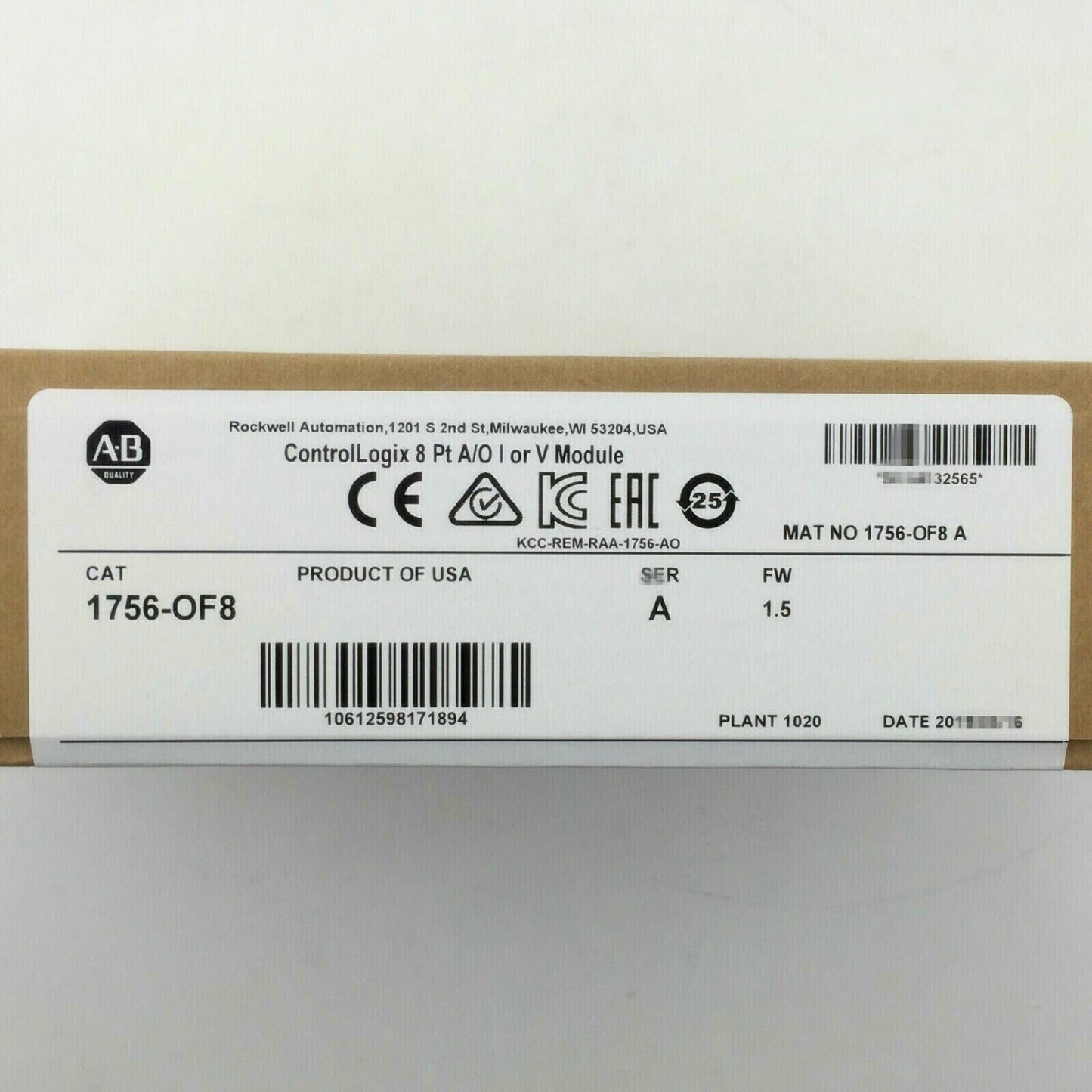 ControlLogix 8 Pt PLC Output Module Factory Sealed - CONTROLLOGIX
