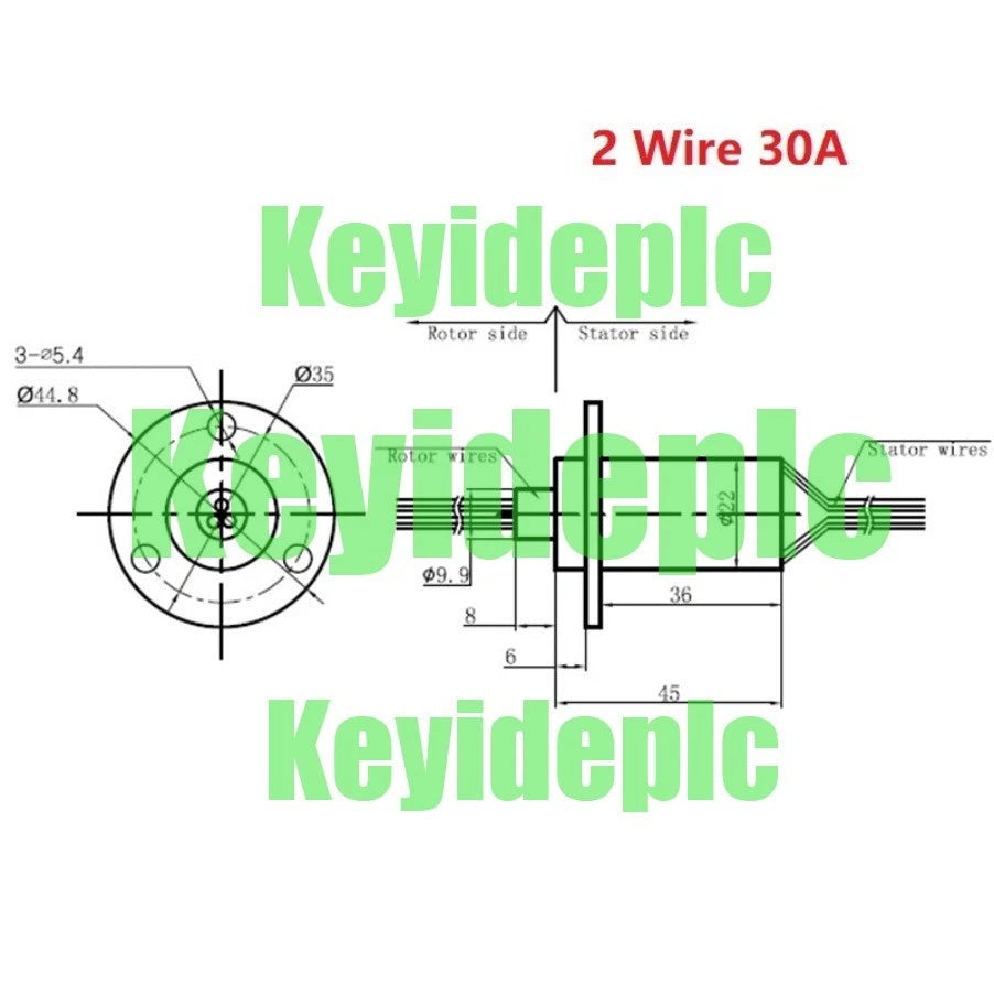 2-24 Wires2A-30A MW1230 High Current Conductive Slip Ring Electric Rotary Joint