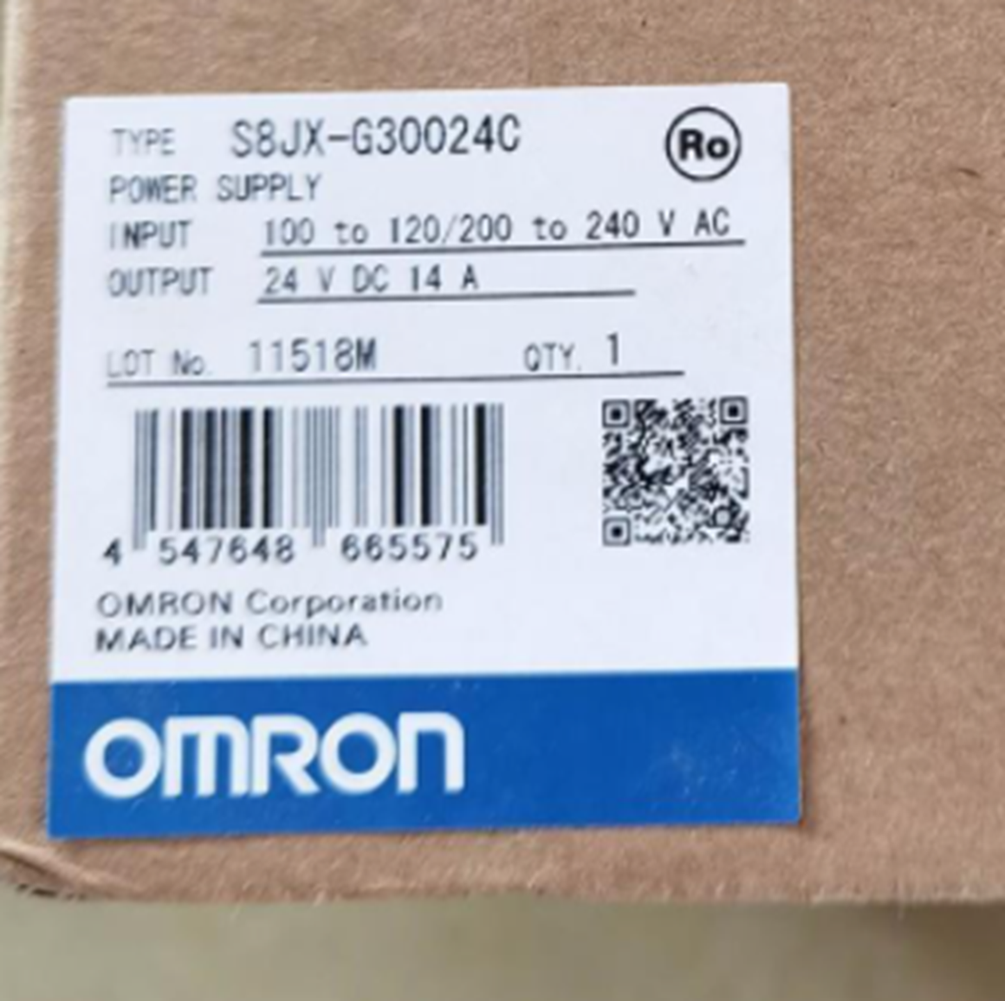 Omron Switching Power Supply S8JX-G30024C - OMRON