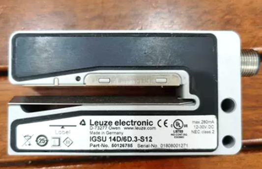 LEUZE IGSU 14D/6D.3-S12 - Ultrasonic Transparent Label Sensor - LEUZE