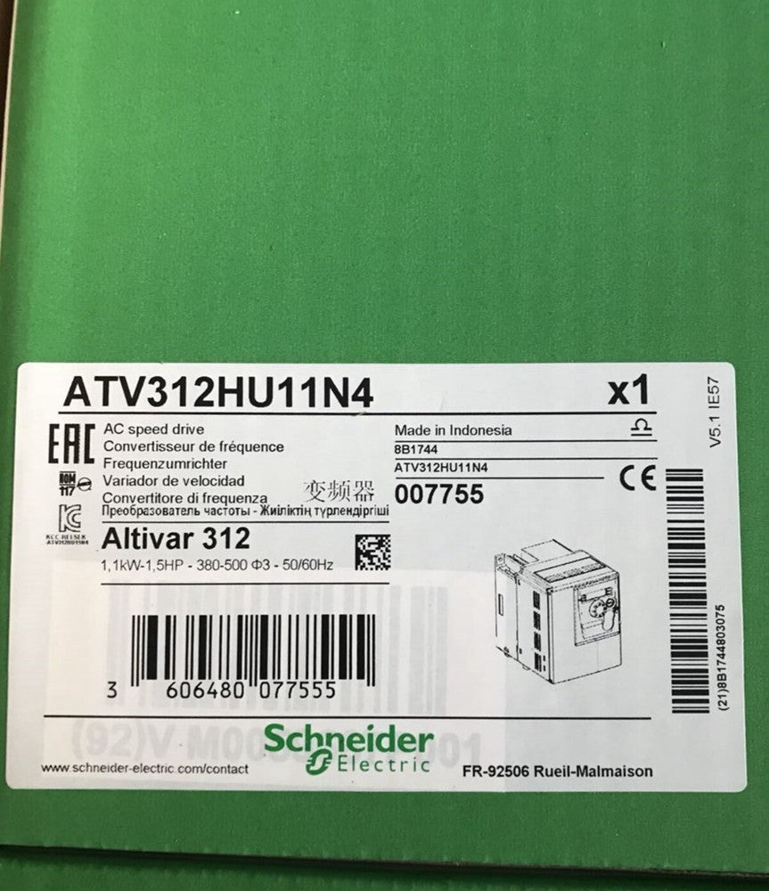 Schneider/Telemecanique Inverter ATV312HU11N4 AC Drive, 1.5 HP 480VAC