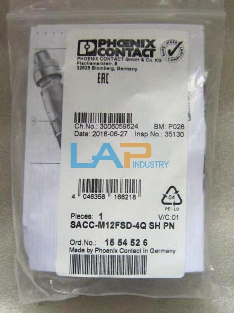 PHOENIX CONTACT SACC-M12FSD-4Q SH PN Bus System Connector - PHOENIX CONTACT