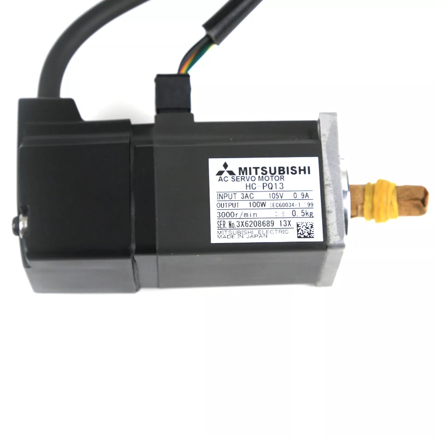 Mitsubishi, Servo Motor, 30 to 400 W, 4500 rpm,200 to 230 V ac,HC-PQ13 - MITSUBISHI