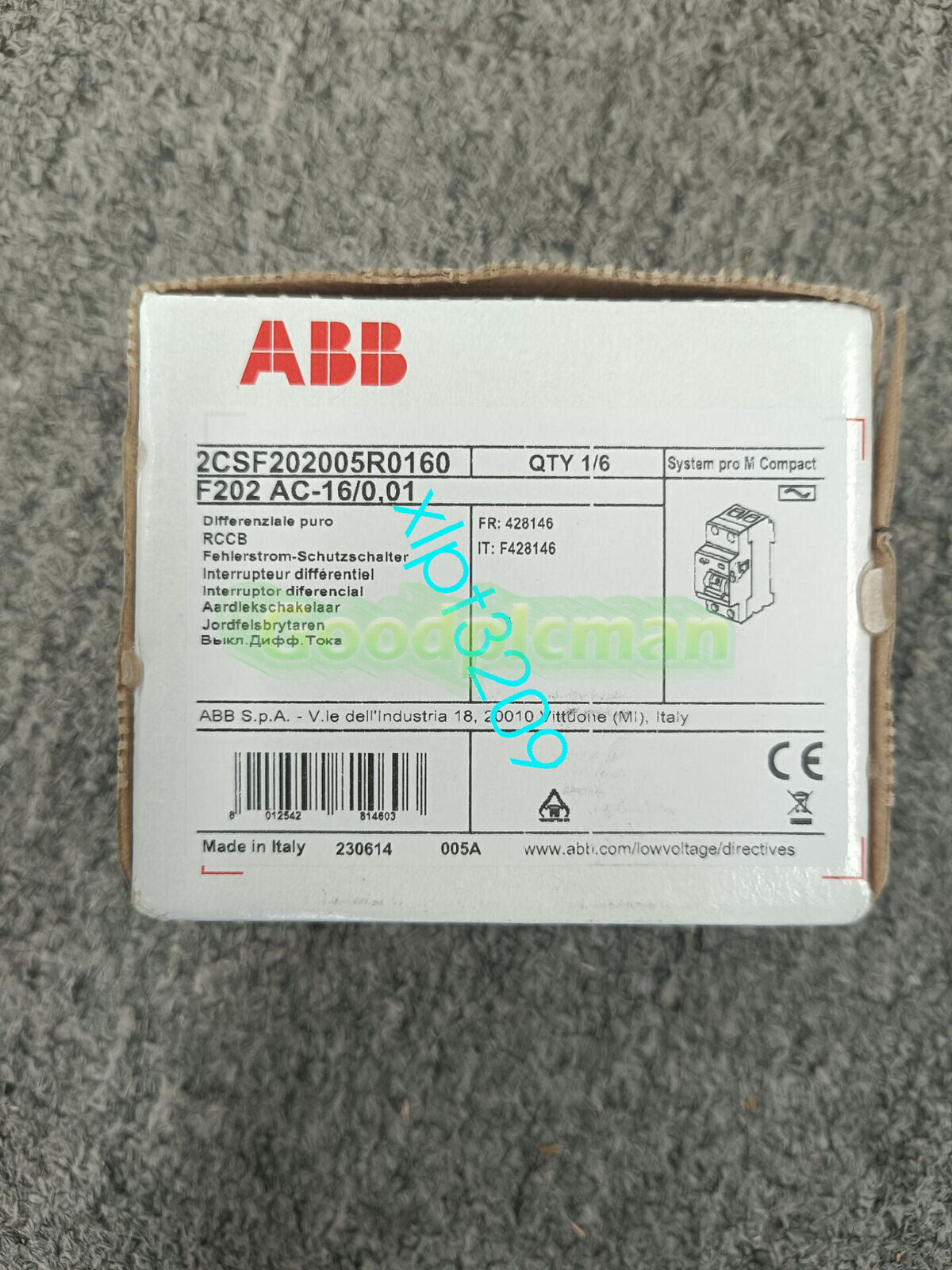 F202 AC-16/0.01 ABB Residual Current Circuit Breaker