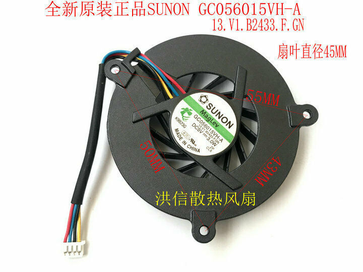 new 1X Fan GC056015VH-A DC5V 3.0W 4 Pin notebook cooling fan - ELECTRONIX SOLUTIONS