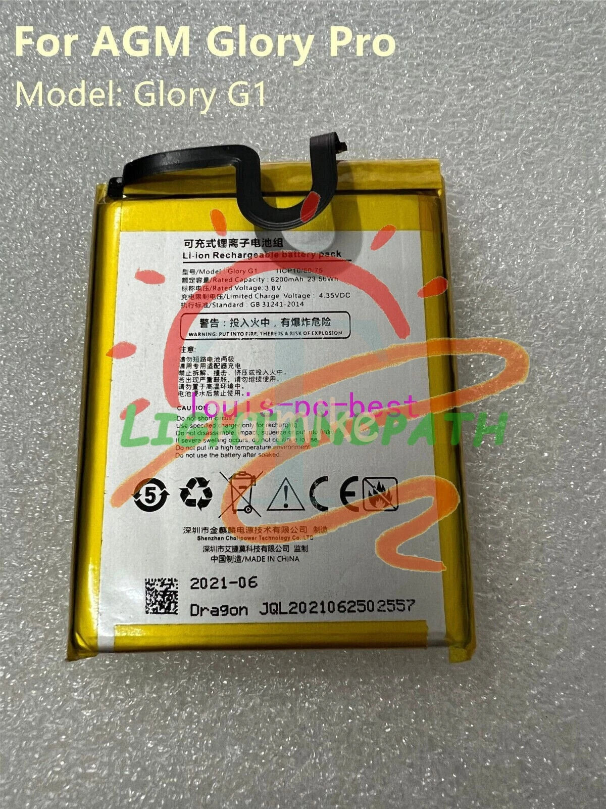 1PC For Glory Pro 3.8V batteria G1 - Battery~