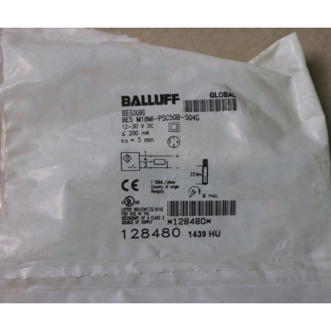 BALLUFF BES M18MI-PSC50B-S04G Proximity Switch - BALLUFF