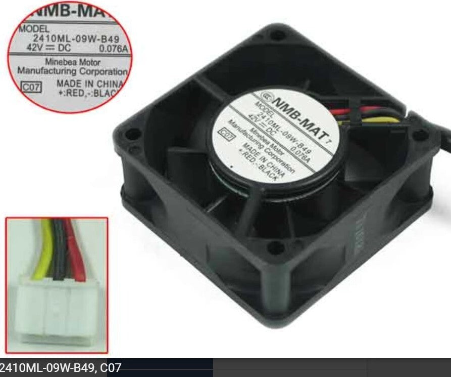 NMB 2410ML-09W-B49 6025 DC42V 0.076A 6CM 3-Pin Dual Ball Ballast Silent Cooling