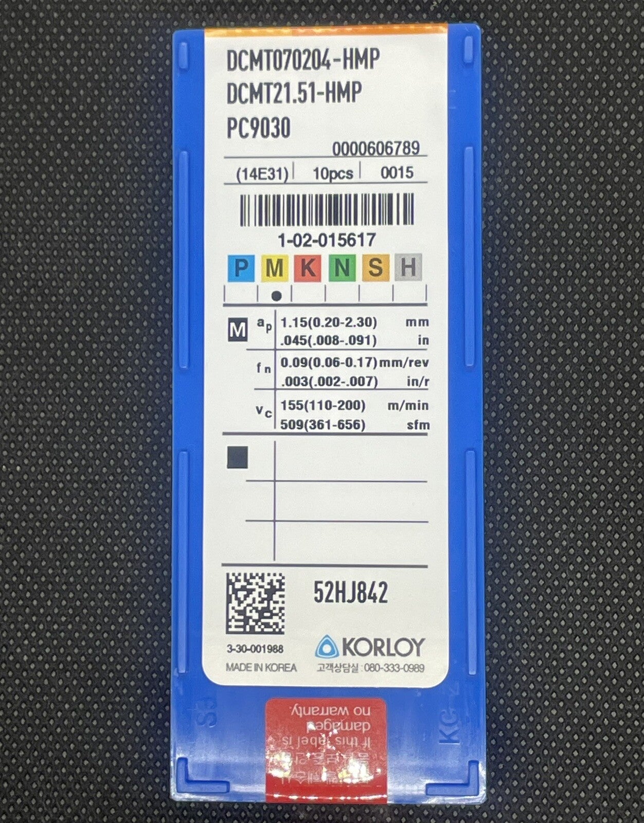 KORLOY DCMT 21.51 HMP PC9030 DCMT070204 Carbide Inserts 10pcs Free Ship!