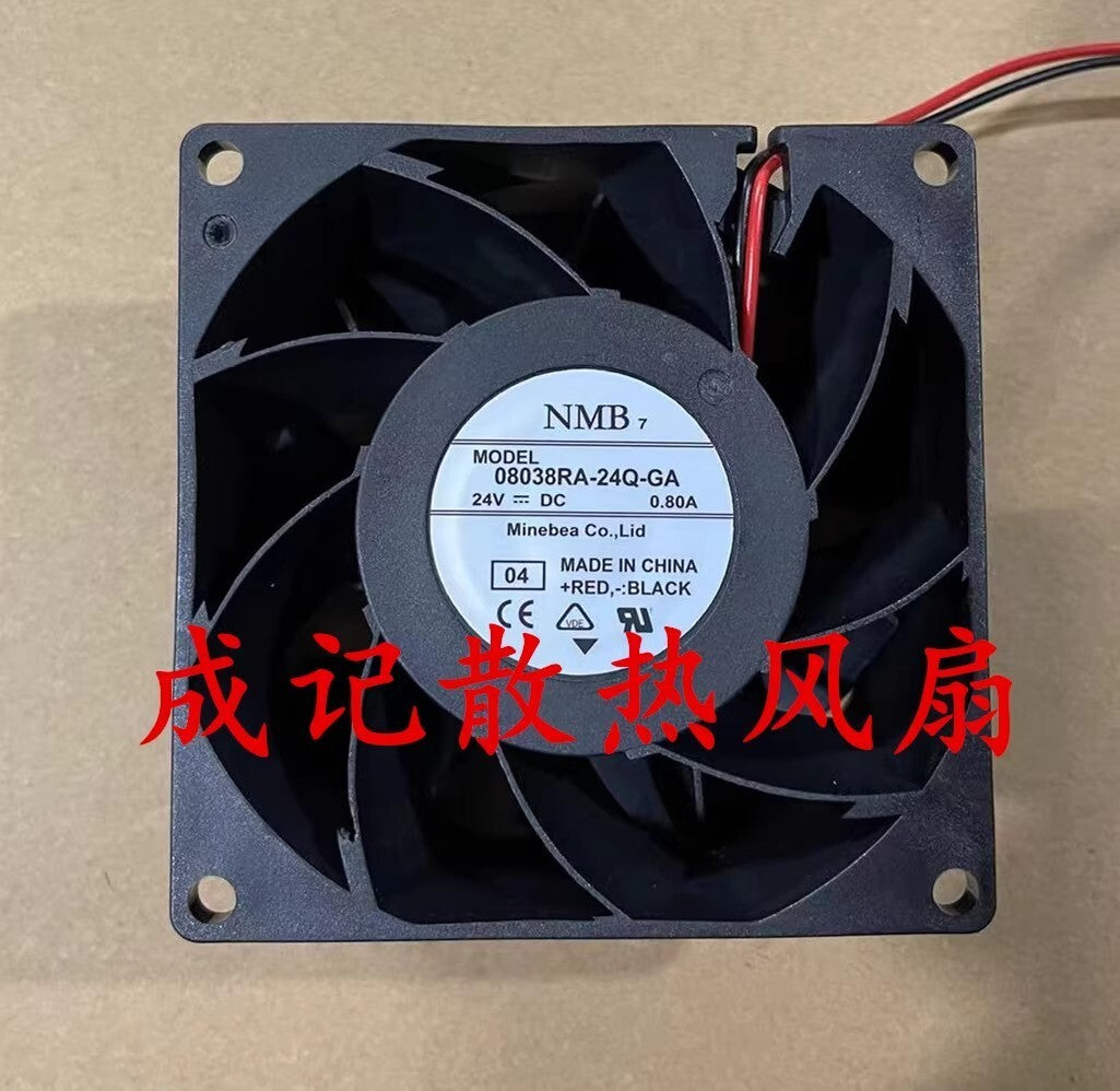 NMB 08038RA-24Q-GA 8038 DC24V 0.80A 8CM 2-Wire Inverter Cooling Fan