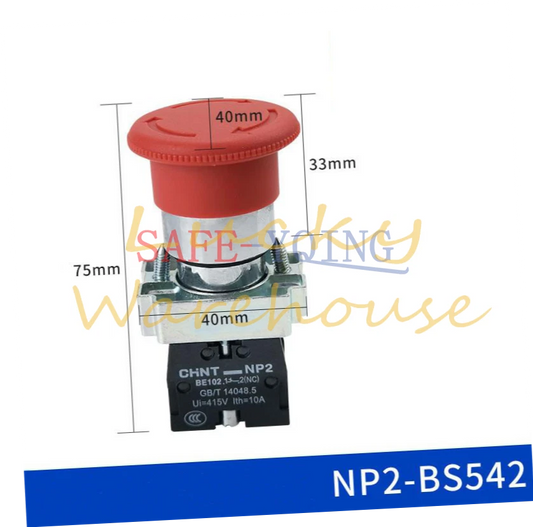 10PCS CHNT NP2 Series NP2-BS542 Pushbutton Switchs 1NC