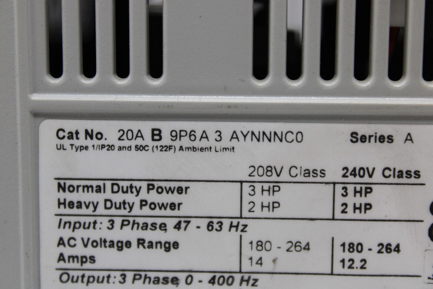 used Allen Bradley 20AB9P6A3AYNNNC0 PowerFlex 70 - ALLEN BRADLEY